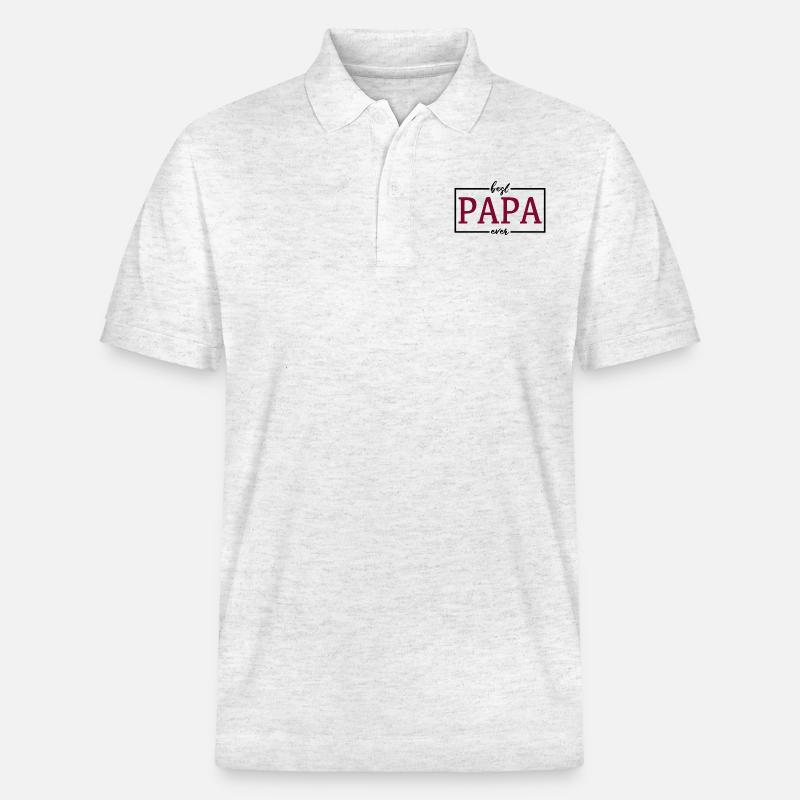 Der beste Papa - Stanley/Stella Unisex Bio-Poloshirt PREPSTER - Weiß meliert