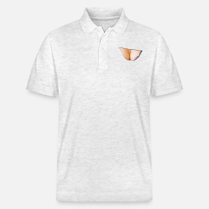 Brust Brüste se341 - Stanley/Stella Unisex Bio-Poloshirt PREPSTER - Weiß meliert