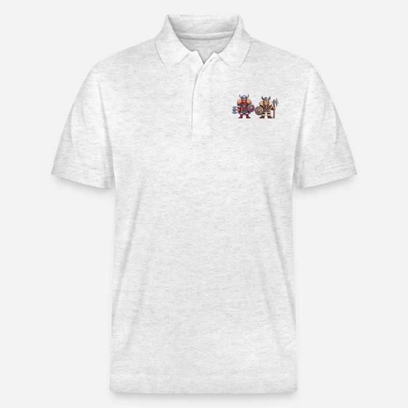 Wikinger Comic - Stanley/Stella Unisex Bio-Poloshirt PREPSTER - Weiß meliert