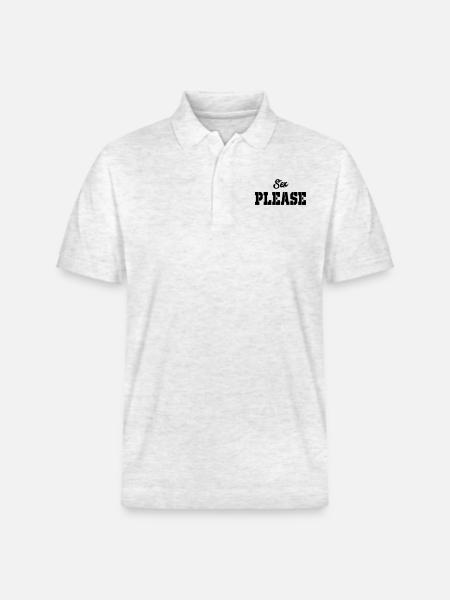 sex please - Stanley/Stella Unisex Organic Polo Shirt PREPSTER - heather white