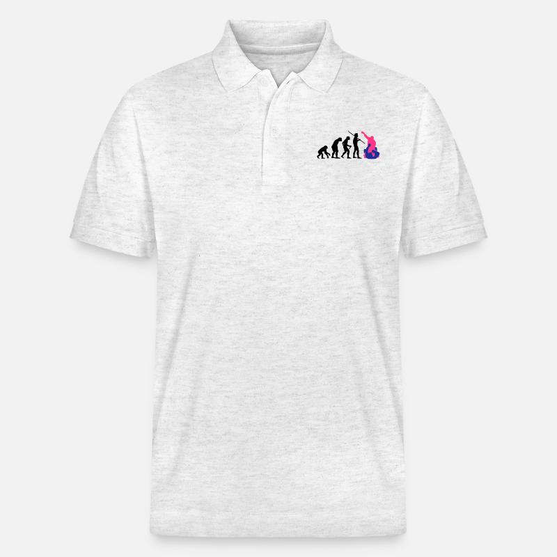 Evolution des Mannes - MMA - Stanley/Stella Unisex Bio-Poloshirt PREPSTER - Weiß meliert