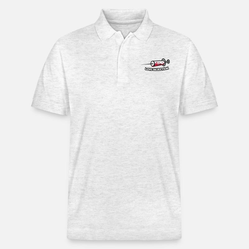 spritze_love_injection2 - Stanley/Stella Unisex Bio-Poloshirt PREPSTER - Weiß meliert
