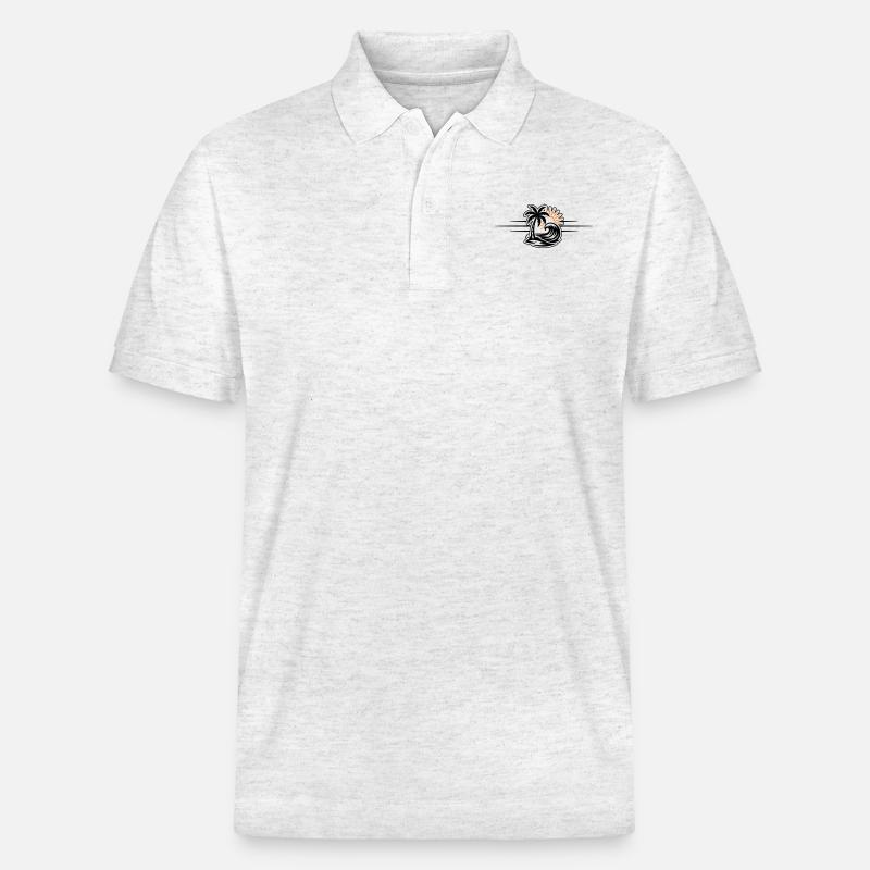 Insel Sommer Palme - Stanley/Stella Unisex Bio-Poloshirt PREPSTER - Weiß meliert