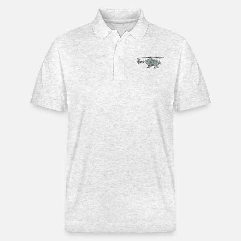 Hubschrauber 2 - Stanley/Stella Unisex Bio-Poloshirt PREPSTER - Weiß meliert