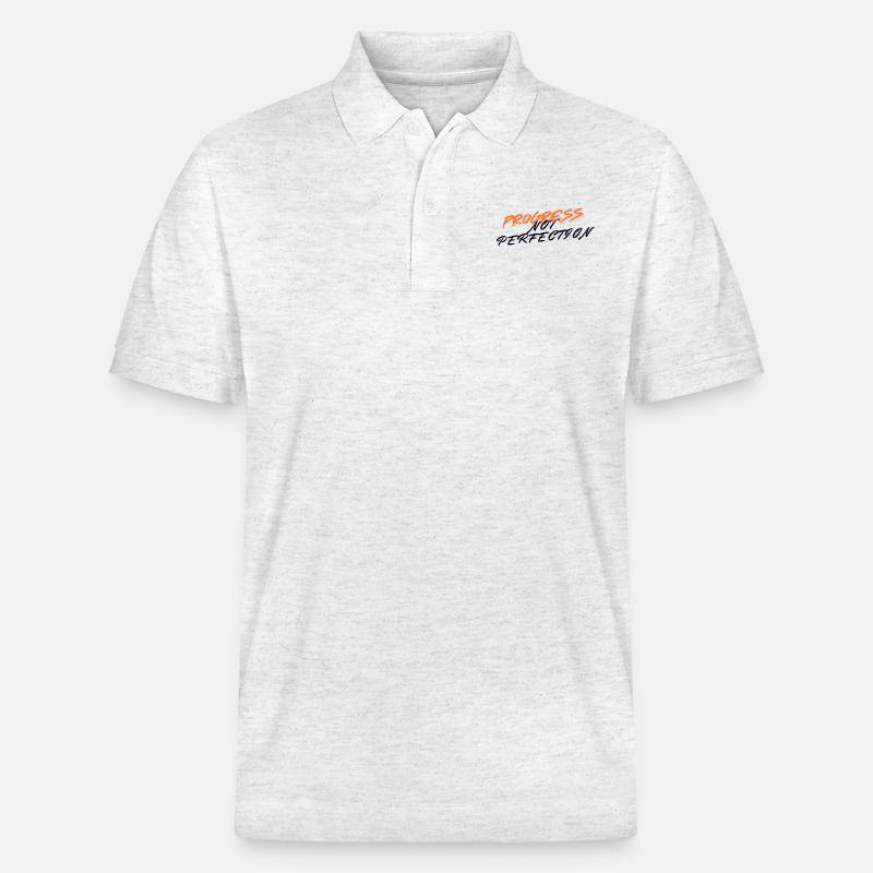 Progress not perfection! - Stanley/Stella Unisex Bio-Poloshirt PREPSTER - Weiß meliert