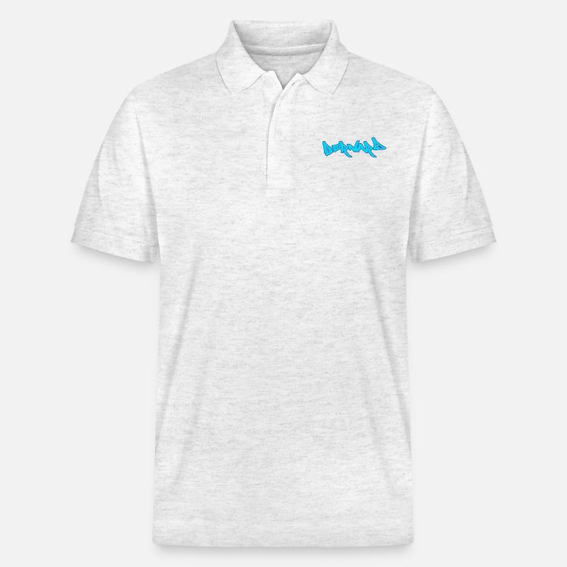 Bernard graffiti text türkis - Stanley/Stella Unisex Bio-Poloshirt PREPSTER - Weiß meliert
