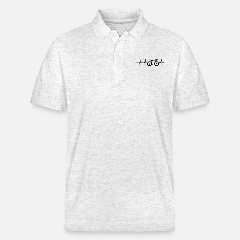 J’AIME MON VÉLO ! - Polo PREPSTER bio Stanley/Stella Unisexe - blanc chiné