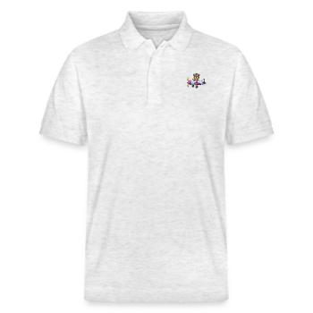 The Bear Saga - PLANE - Stanley/Stella Unisex Organic Polo Shirt PREPSTER - heather white - Front - Roxy (174cm) & Andy (188cm)