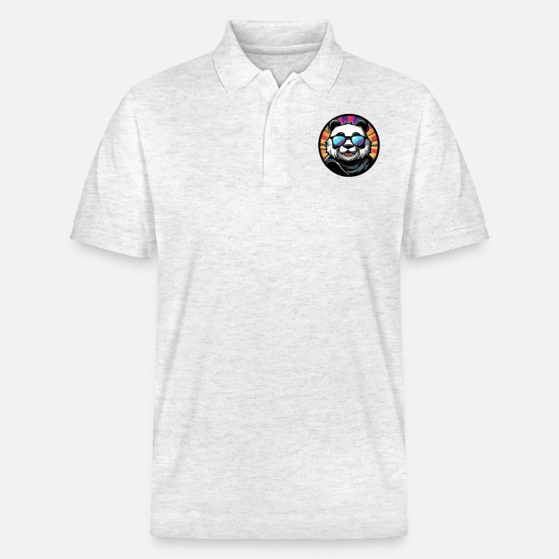 Panda Comic Cool - Stanley/Stella Unisex Bio-Poloshirt PREPSTER - Weiß meliert