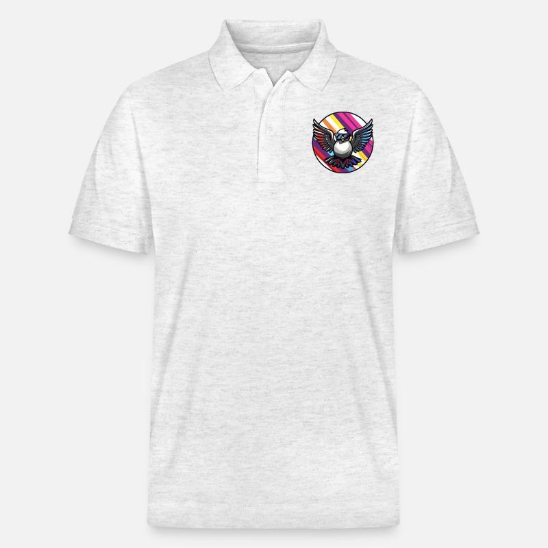 Taube Vogel Cool Comic - Stanley/Stella Unisex Bio-Poloshirt PREPSTER - Weiß meliert