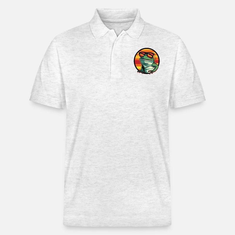 Grenouille Bande dessinée cool - Polo PREPSTER bio Stanley/Stella Unisexe - blanc chiné