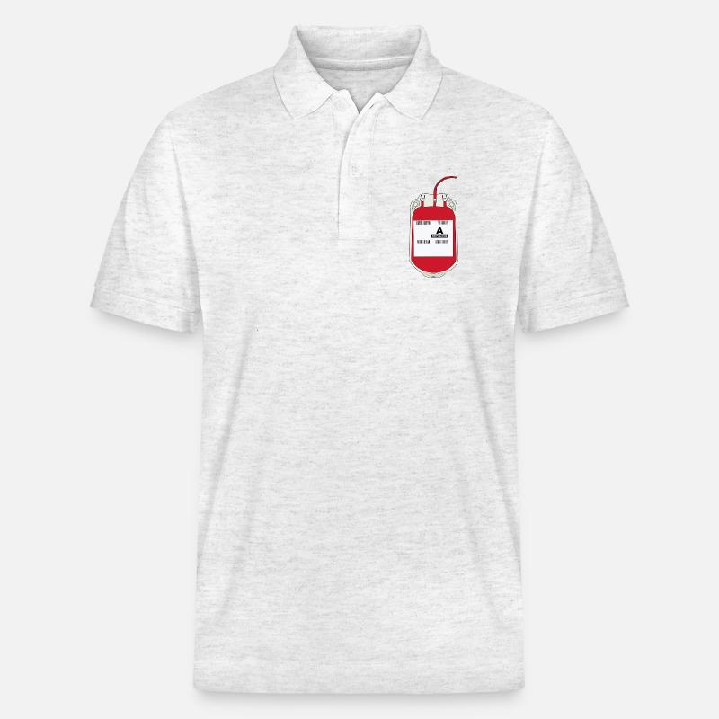 Ein positiver Blutbeutel - Stanley/Stella Unisex Bio-Poloshirt PREPSTER - Weiß meliert