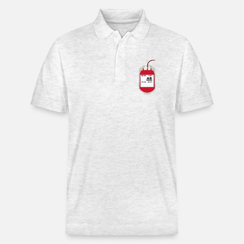 AB Positiver Blutbeutel - Stanley/Stella Unisex Bio-Poloshirt PREPSTER - Weiß meliert