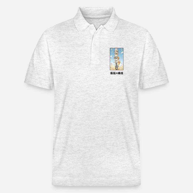 Noodle Stack Pup sur monocycle - Polo PREPSTER bio Stanley/Stella Unisexe - blanc chiné