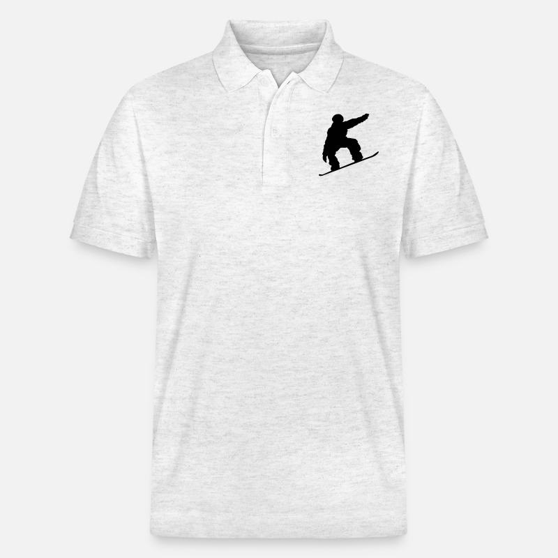 Snowboarder, Snowboarding - Stanley/Stella Unisex Bio-Poloshirt PREPSTER - Weiß meliert