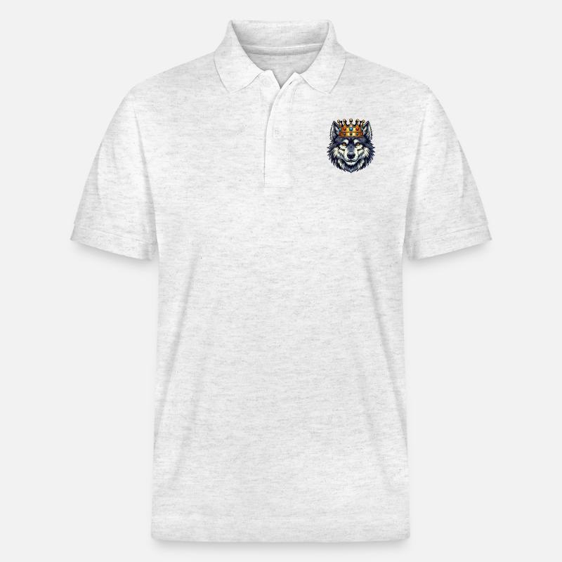 wolf king - Stanley/Stella Unisex Bio-Poloshirt PREPSTER - Weiß meliert