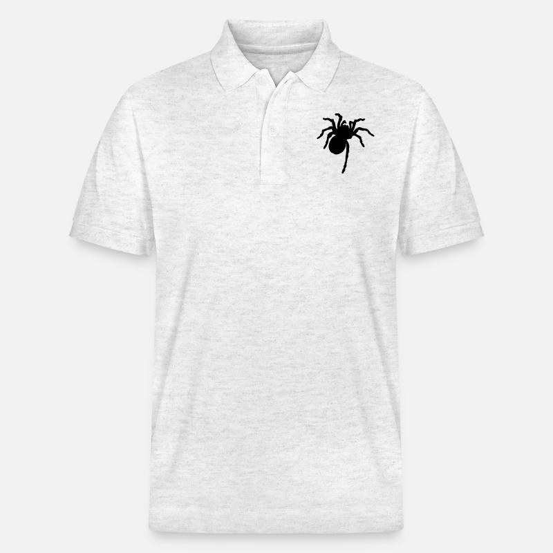 Große Spinne - Stanley/Stella Unisex Bio-Poloshirt PREPSTER - Weiß meliert