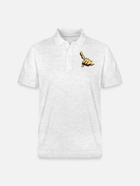 Hand index finger - Stanley/Stella Unisex Organic Polo Shirt PREPSTER - heather white