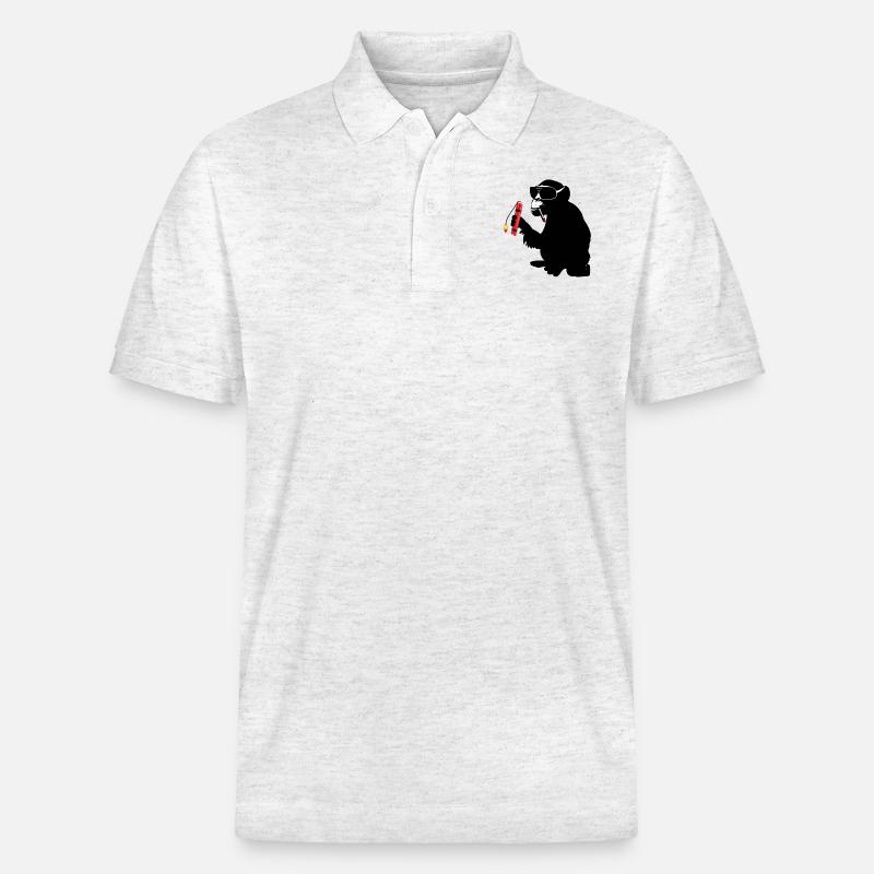 explosiv monkey - Stanley/Stella Unisex Bio-Poloshirt PREPSTER - Weiß meliert