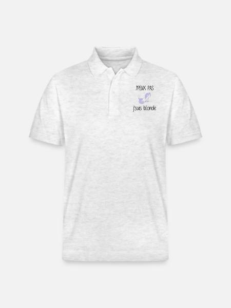 j'peux pas j'suis blonde - Polo PREPSTER bio Stanley/Stella Unisexe - blanc chiné