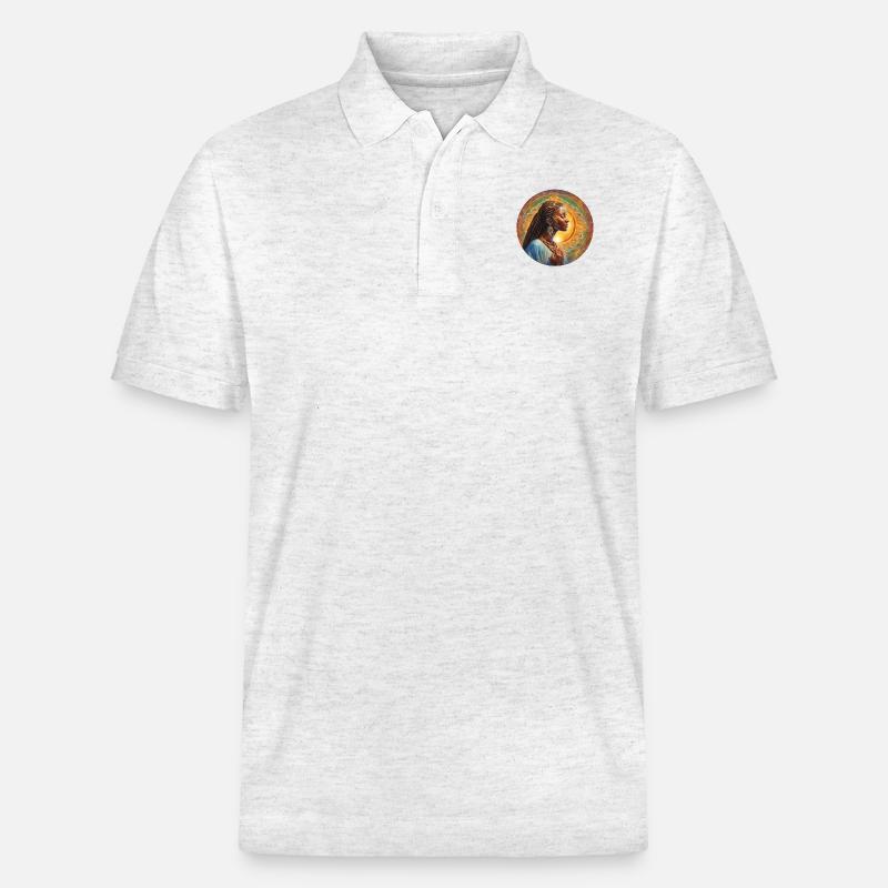 Conception de chaman coloré - Polo PREPSTER bio Stanley/Stella Unisexe - blanc chiné
