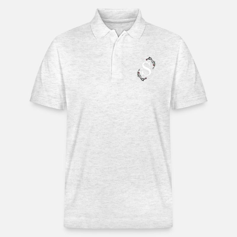Buchstabe S - Stanley/Stella Unisex Bio-Poloshirt PREPSTER - Weiß meliert