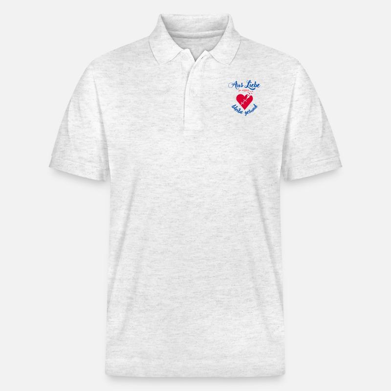Ich bin ein Herzi - Stanley/Stella Unisex Bio-Poloshirt PREPSTER - Weiß meliert