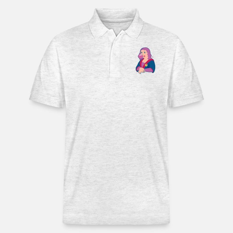 Mona Lisa Chicle - Stanley/Stella Unisex Bio-Poloshirt PREPSTER - Weiß meliert