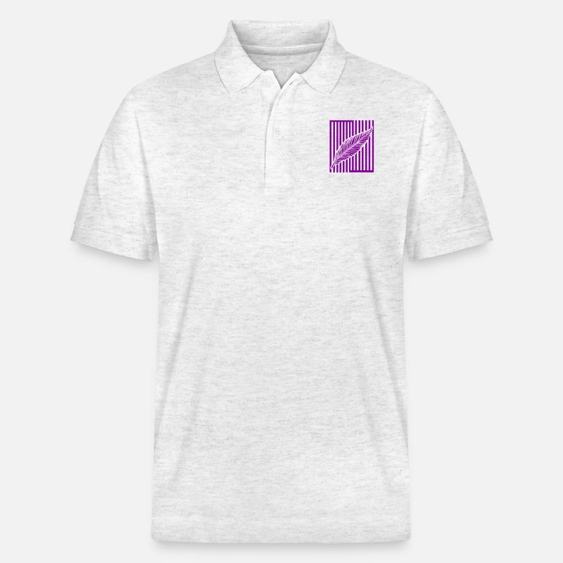 Plume sur barre verticale - Polo PREPSTER bio Stanley/Stella Unisexe - blanc chiné