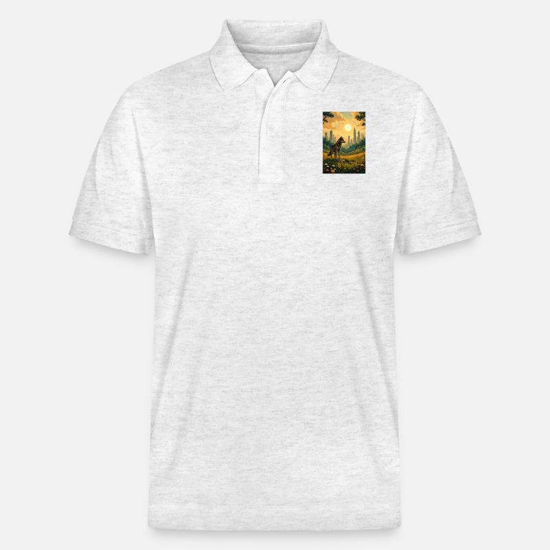 Das Bild des Wolfes - Stanley/Stella Unisex Bio-Poloshirt PREPSTER - Weiß meliert