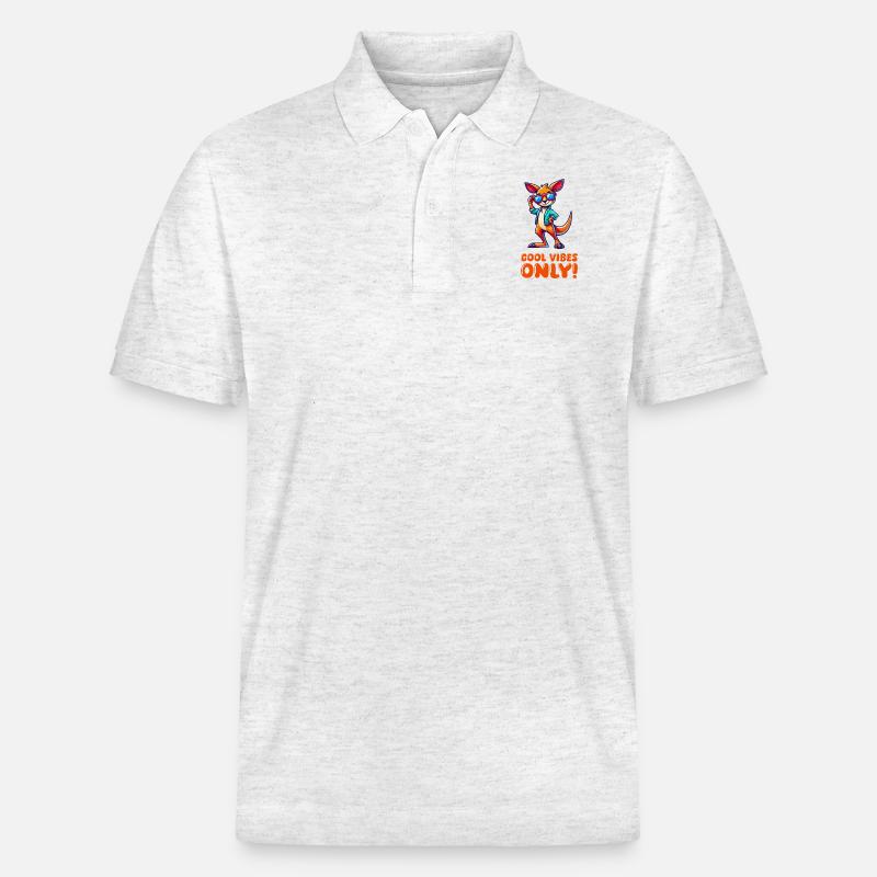 Kangaroo Comic Sonnenbrille - Stanley/Stella Unisex Bio-Poloshirt PREPSTER - Weiß meliert