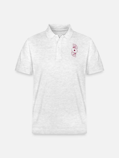 Ginkgo Leaves Ginkgo - Stanley/Stella Unisex Organic Polo Shirt PREPSTER - heather white
