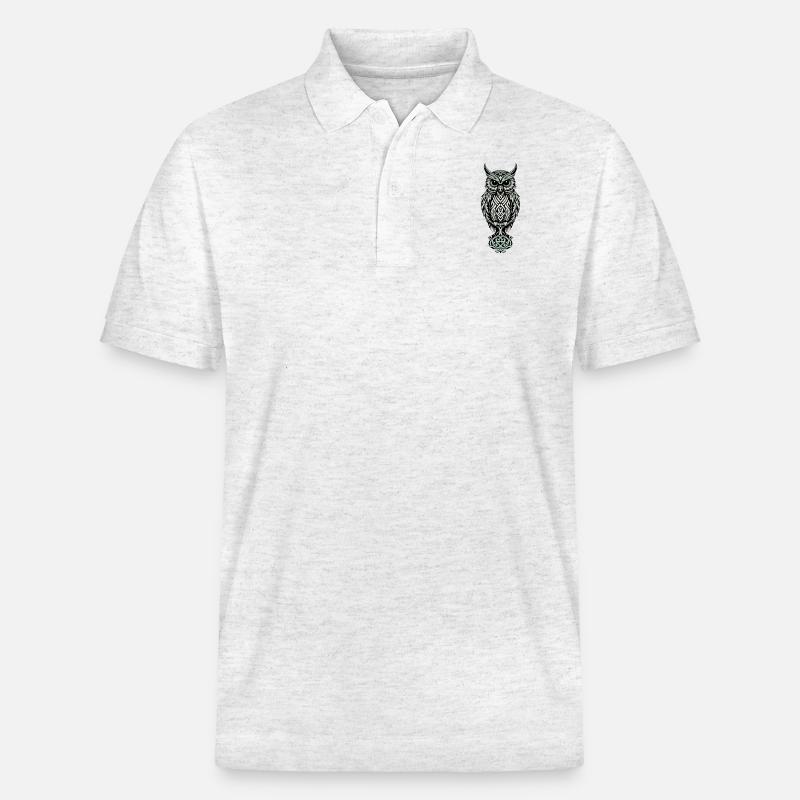 Keltische Eule - Stanley/Stella Unisex Bio-Poloshirt PREPSTER - Weiß meliert