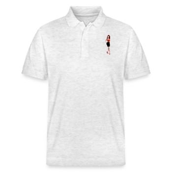 Pinup Rockabilly - Stanley/Stella Unisex Bio-Poloshirt PREPSTER - Weiß meliert - Vorne - Roxy (174cm) & Andy (188cm)
