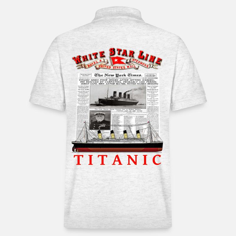 TITANIC création Louis RUNEMBERG © Adagp - Polo PREPSTER bio Stanley/Stella Unisexe - blanc chiné