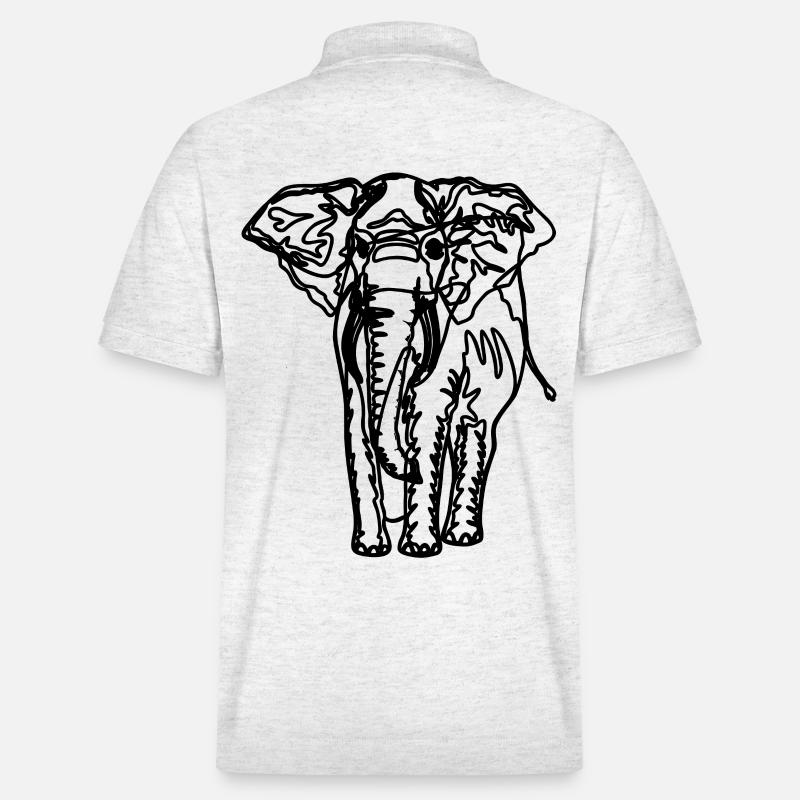 Dessin d’un éléphant - Polo PREPSTER bio Stanley/Stella Unisexe - blanc chiné