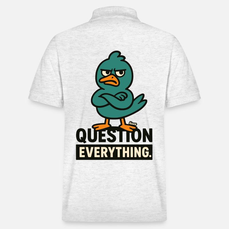 Misstrauischer Vogel – Hinterfrage alles - Stanley/Stella Unisex Bio-Poloshirt PREPSTER - Weiß meliert