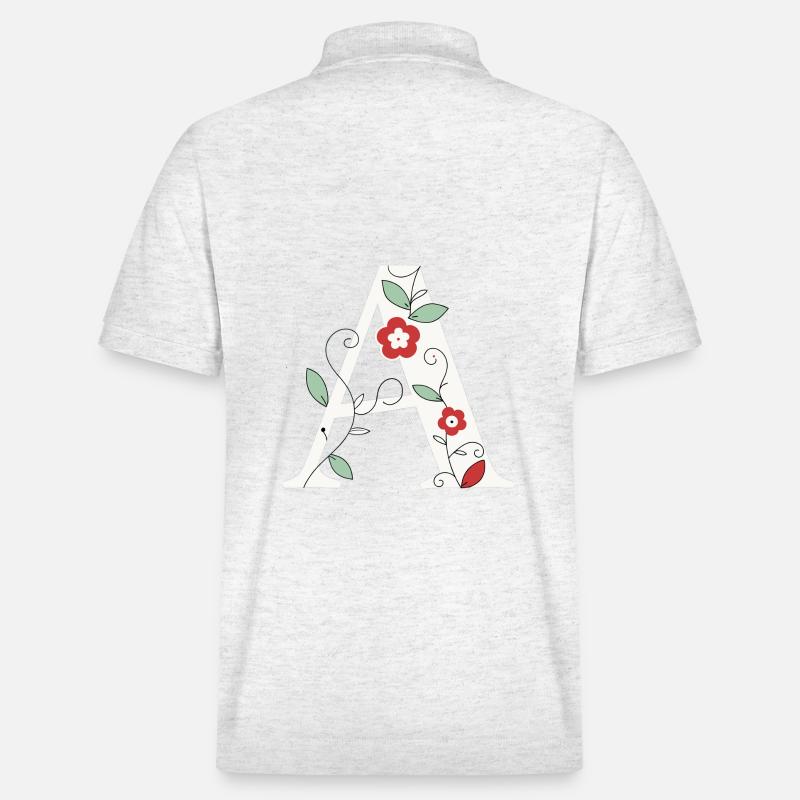 Lettre A Monogramme Rétro - Polo PREPSTER bio Stanley/Stella Unisexe - blanc chiné