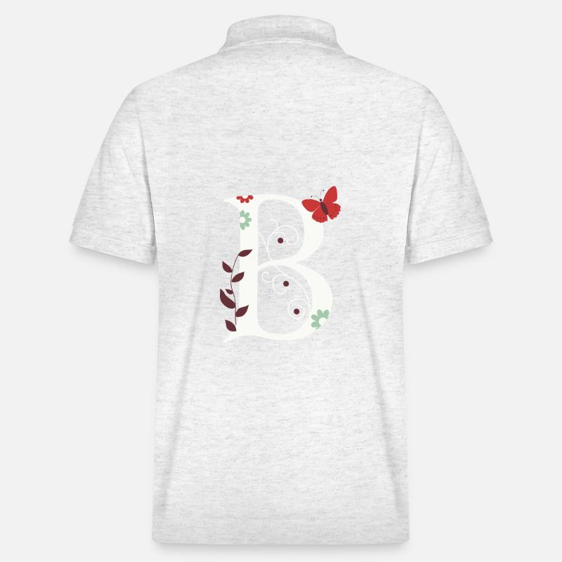 Buchstabe B Monogramm Retro - Stanley/Stella Unisex Bio-Poloshirt PREPSTER - Weiß meliert