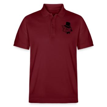 Fox Red Fox Sir Mr. Top Hat Monocle Glasses - Stanley/Stella Unisex Organic Polo Shirt PREPSTER - burgundy - Front - Roxy (174cm) & Andy (188cm)