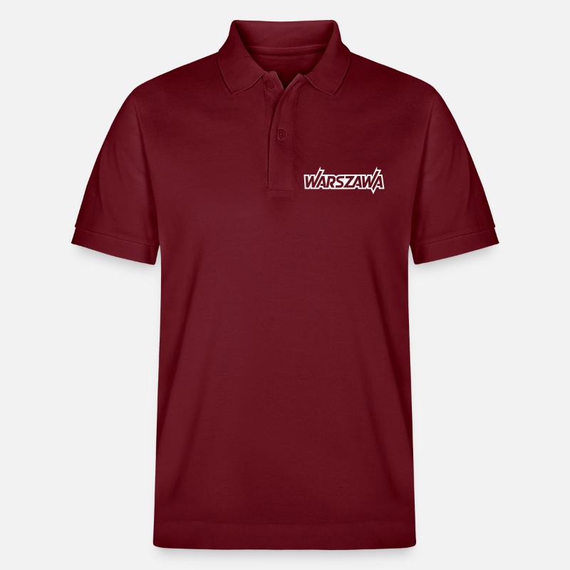 Warszawa - Warschau Blockschrift - Stanley/Stella Unisex Bio-Poloshirt PREPSTER - Burgunderrot