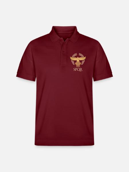 SPQR - Empire flag and republic Ancient Rome - Stanley/Stella Unisex Organic Polo Shirt PREPSTER - burgundy