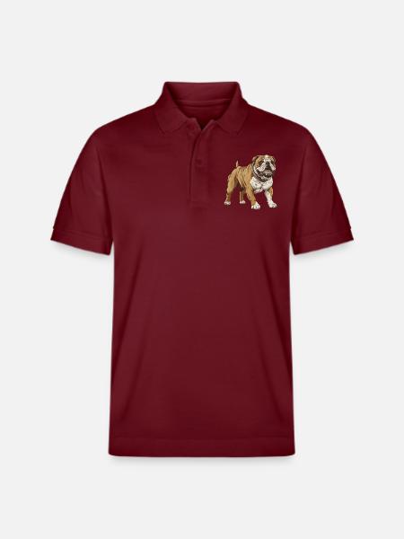 Bulldog Dog - Stanley/Stella Unisex Organic Polo Shirt PREPSTER - burgundy
