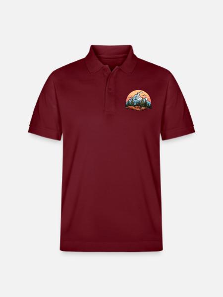 Mountains Landscape - Stanley/Stella Unisex Organic Polo Shirt PREPSTER - burgundy