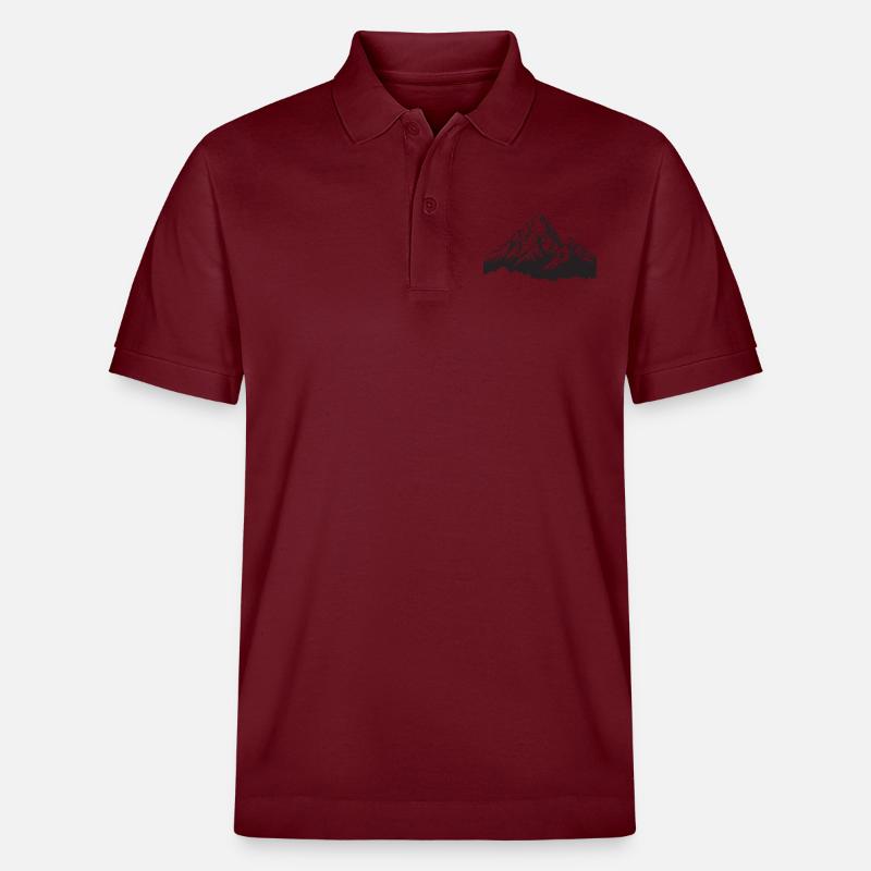 Mountains Grafik - Stanley/Stella Unisex Bio-Poloshirt PREPSTER - Burgunderrot
