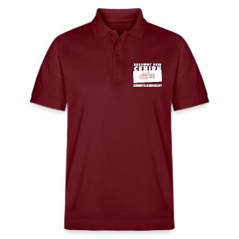 Arbeitsloses Gehirn - Stanley/Stella Unisex Bio-Poloshirt PREPSTER - Burgunderrot - Vorne - Roxy (174cm) & Andy (188cm)