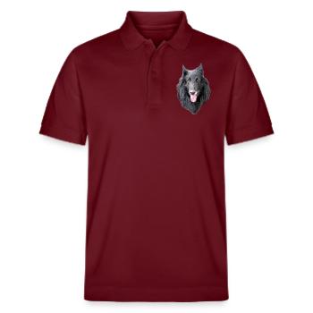 Belgian Shepherd Groenendael - Stanley/Stella Unisex Organic Polo Shirt PREPSTER - burgundy - Front - Roxy (174cm) & Andy (188cm)