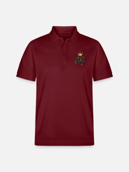 9 Zahl Krone - Stanley/Stella Unisex Bio-Poloshirt PREPSTER - Burgunderrot