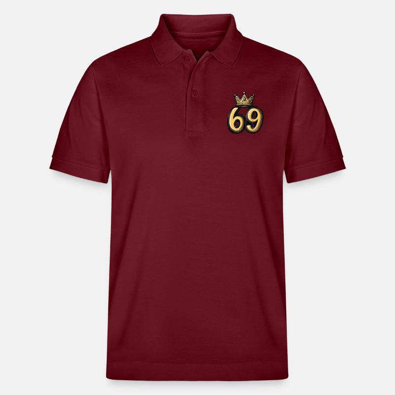 69 Zahl Krone - Stanley/Stella Unisex Bio-Poloshirt PREPSTER - Burgunderrot