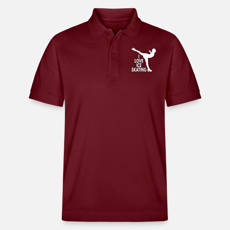 LIEBE EISLAUFEN - Stanley/Stella Unisex Bio-Poloshirt PREPSTER - Burgunderrot